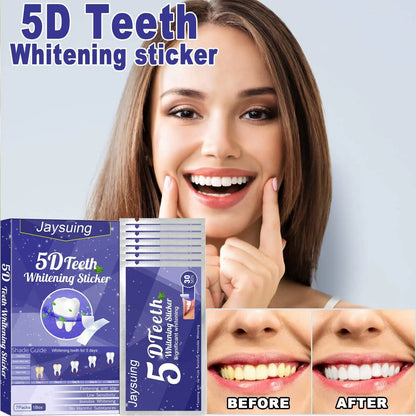 5D Whitening Teeth Stickers – 7/14 Pairs Gel Strips for Stain Removal, Dental Bleaching & Oral Hygiene Care