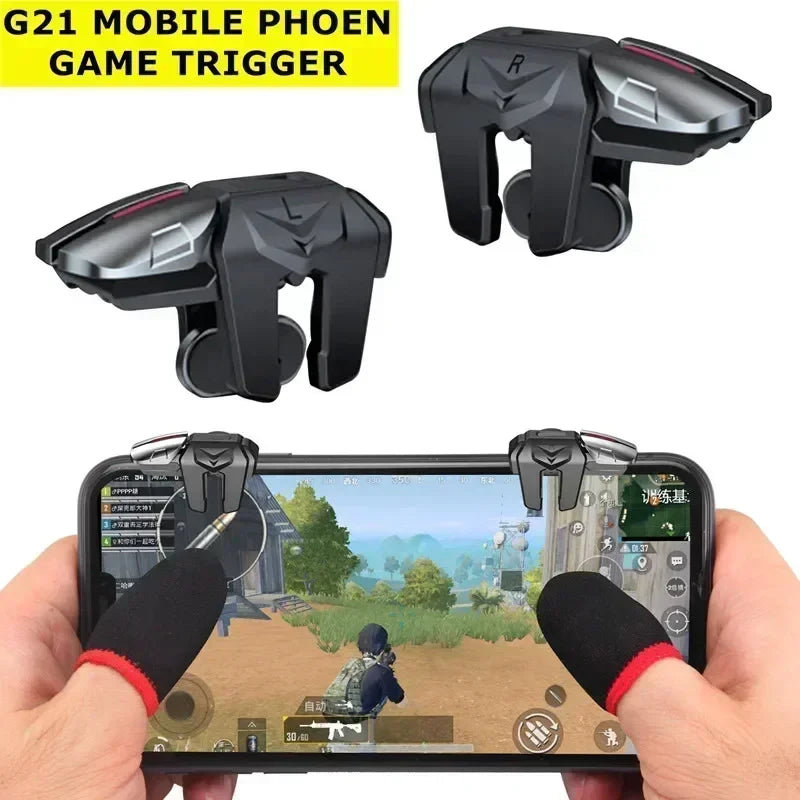 G21 Six-Finger Mobile Game Trigger – PUBG L1 R1 Shooting Controller, ABS Universal Gamepad Joystick for iOS & Android Phones