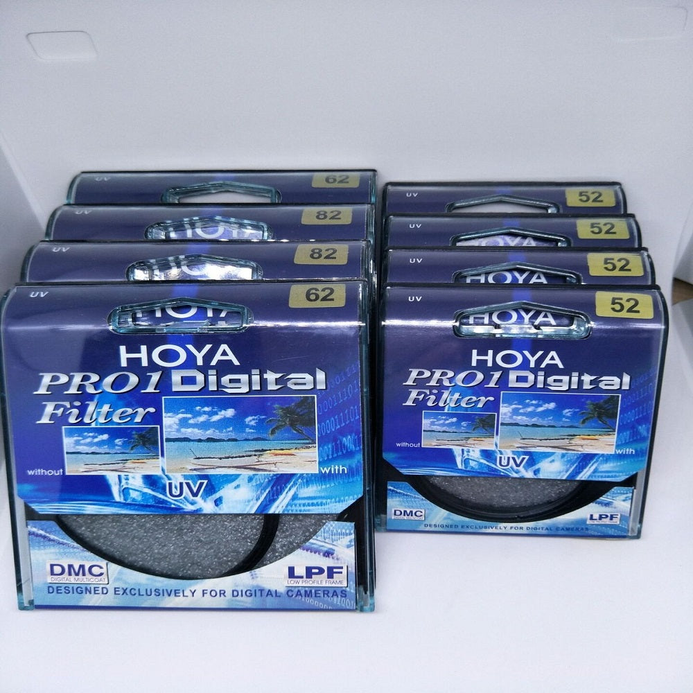HOYA DMC Pro UV Filter — Slim Frame Multi-Coated Anti-Glare Blue Light Filter for 49mm to 82mm Lenses
