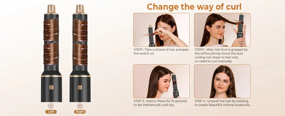 5-in-1 Electric Hair Dryer Comb – Negative Ion Straightener, Curling Iron & Detachable Multifunctional Heating Brush