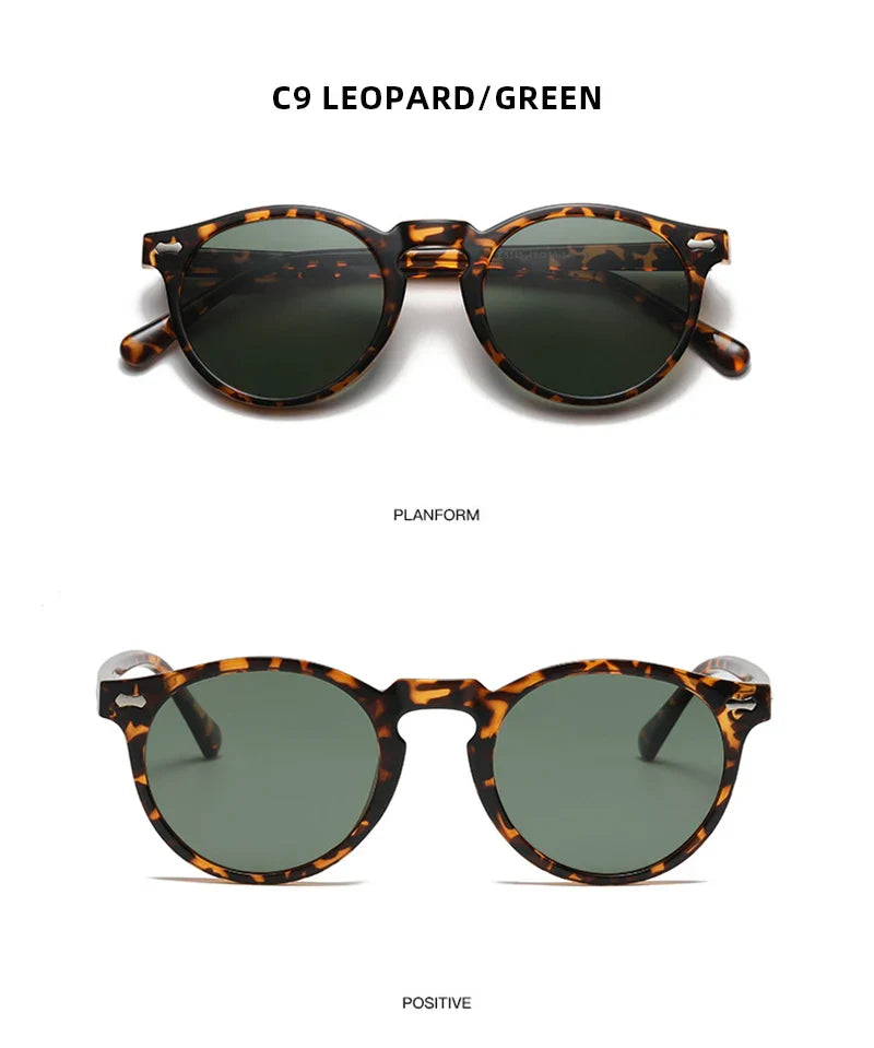 Retro Round Polarized Sunglasses – Vintage Fashion Shades for Men & Women, Driving Eyeglasses