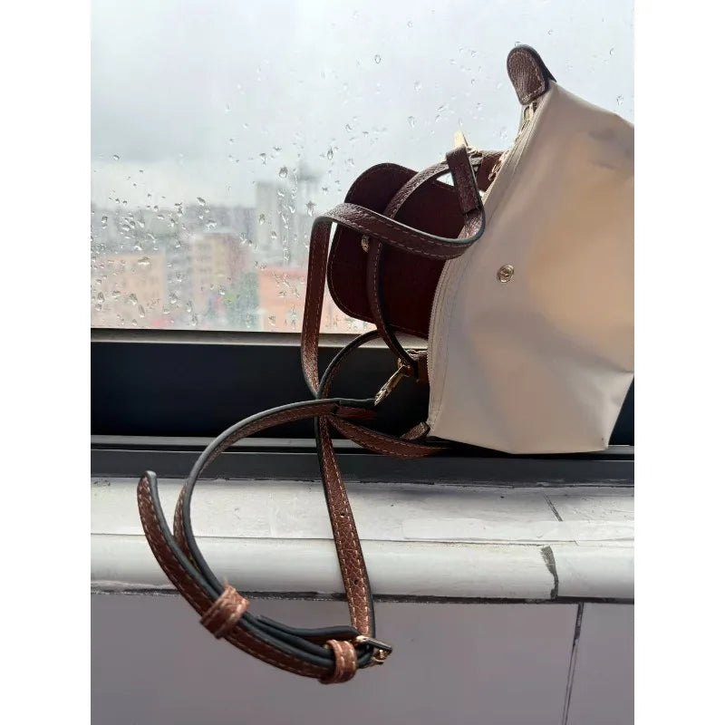 Y2K Nylon Handbag | Non-Punching Makeup Bag with Felt Lining, Portable Travel & Wallet Storage Bag