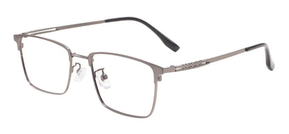 Comfortable Rectangular Men’s Business Glasses – Full Rim Browline Metal Frame for Optical Prescription Lenses
