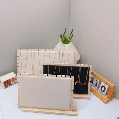 Creative Solid Wooden Necklace Display Frame – Pendant Support Jewelry Display Stand