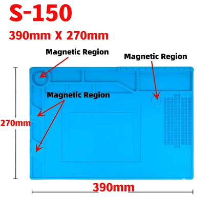 ESD Heat-Resistant Soldering Mat – Magnetic Silicone Work Pad for BGA Repair and Heat Insulation