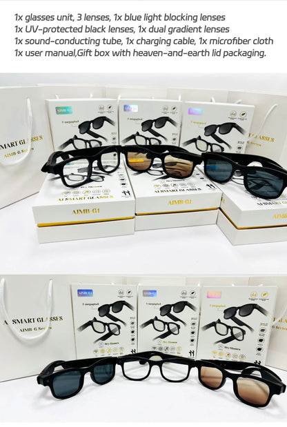 500W AI Smart Camera Sunglasses 3-in-1 Lens HD1080P ChatGPT Voice Control WiFi Bluetooth Intelligent Glasses