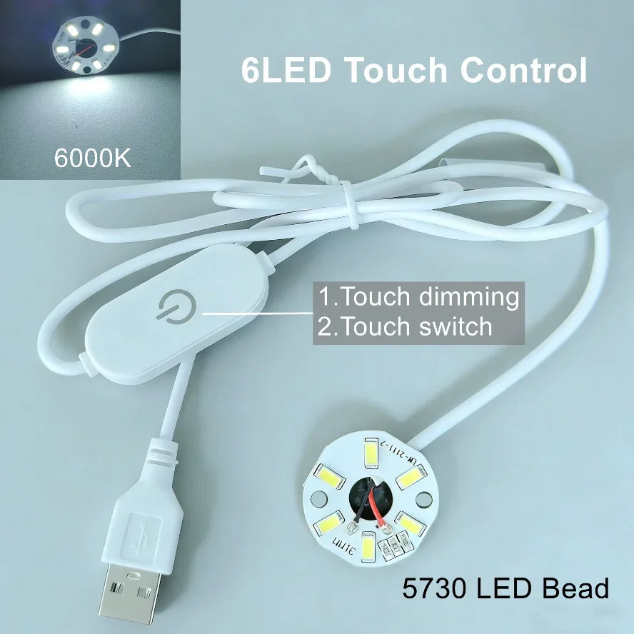 5V USB RGB LED Light Board - Dimmable Touch Control Gradient Light with Remote for DIY Model Displays