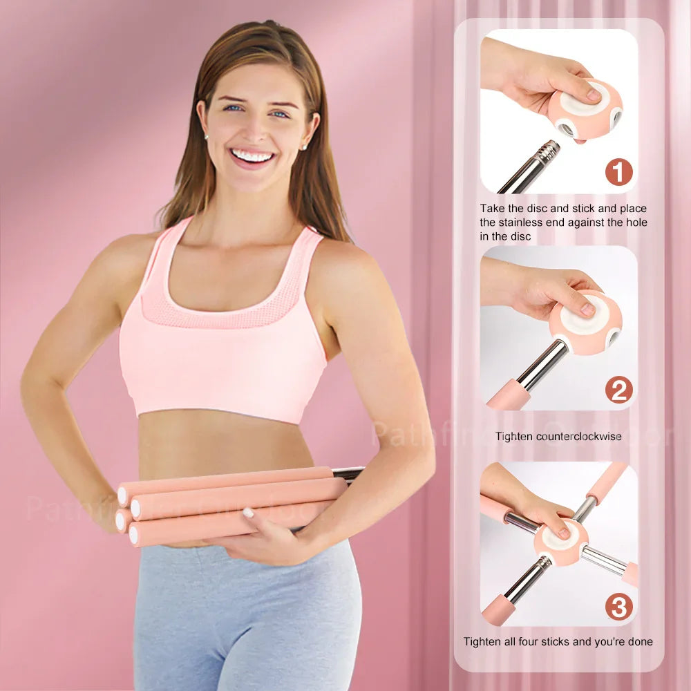 Adjustable Yoga Hunchback Corrector: Stainless Steel Body Stick for Improved Posture, Standing Training - Gym & Home Sports Equipment