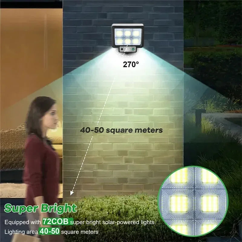 LED Solar Split Wall Lamp - Motion Sensor, 3 Mode Outdoor Waterproof Security Light for Garden & Street