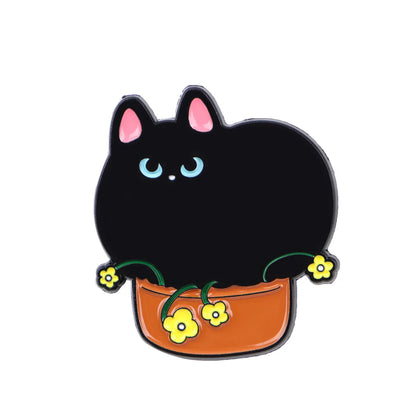 Cute Black Cat Enamel Pin – Animal Brooch Lapel Pin for Backpack, Clothing, Witch Jewelry & Halloween Gifts
