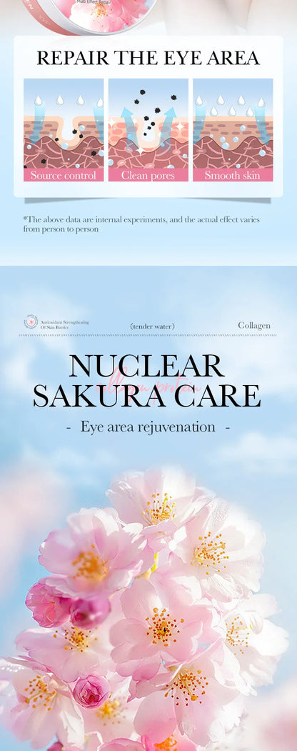 SADOER 60pcs Sakura Collagen Eye Masks — Anti-Dark Circle, Eye Bag Removal, Moisturizing & Firming Eye Patches