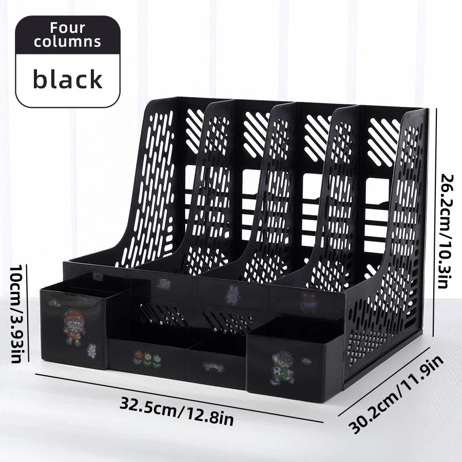 Multi-Color File Rack Folder Storage Box, Desktop File Box, Multi-Functional File Basket, Multi-Layer Shelf, Office Bookshelf Organizer