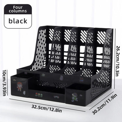 Multi-Color File Rack Folder Storage Box, Desktop File Box, Multi-Functional File Basket, Multi-Layer Shelf, Office Bookshelf Organizer