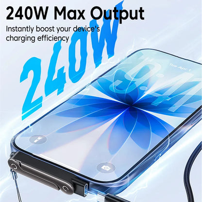 240W OTG Type-C Adapter – USB-C Male to Female Fast Charging & Data Transfer Converter with Foldable Holder Keychain Design