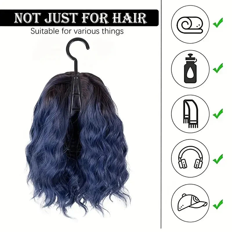 6pcs Long Hair Extension Storage Bags | Non-Woven Dust-Proof Carrier with Plastic Hanger for Home & Salon Organization