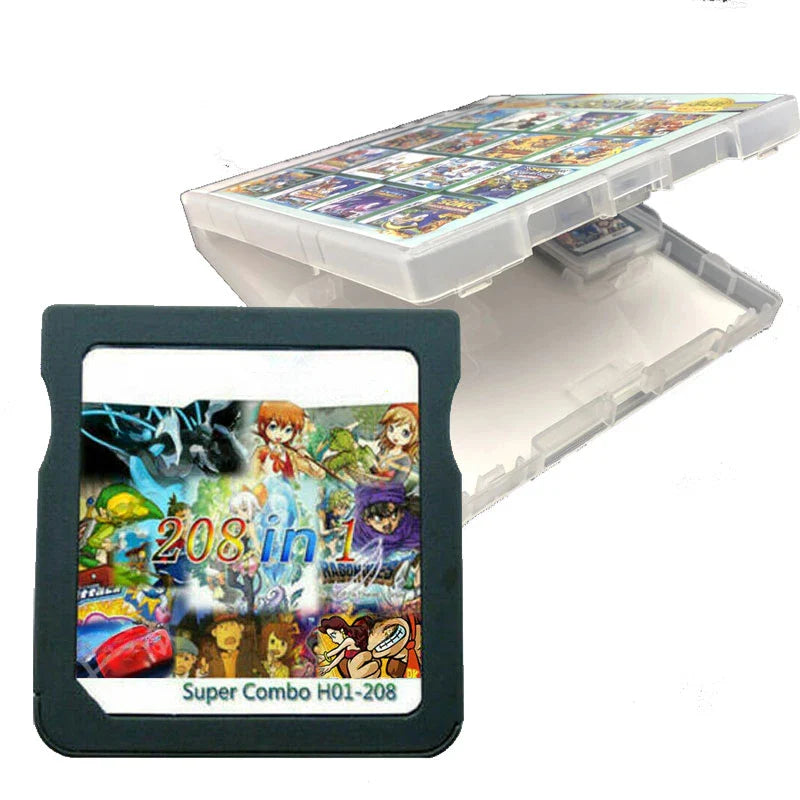 DS 208-in-1 Multi Game Cartridge — NDS/NDSL/NDSi/3DS/2DS English Console Card