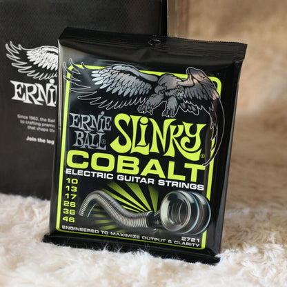 ERNIE BALL 2721 2723 2727 Cobalt Electric Guitar Strings - Rock Musicians' First Choice 6-String Digital String