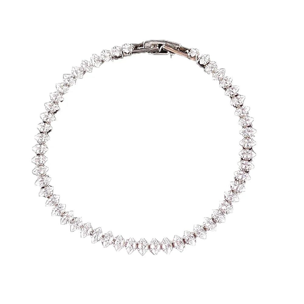 2024 New Luxury Tennis Bracelet – Marquise, Oval & Square Cut Silver Bracelet for Women, Party Gift Jewelry S7062
