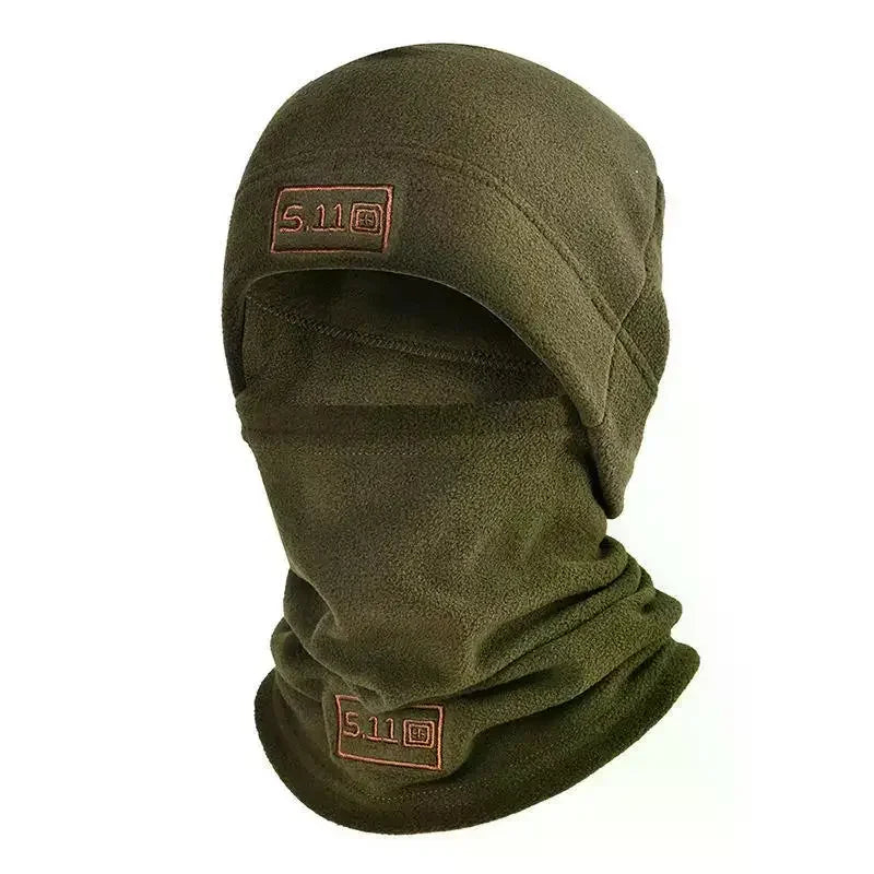 Tactical Fleece Hat & Scarf Set — Thermal Winter Balaclava Face Mask Neck Protector for Sports & Cycling
