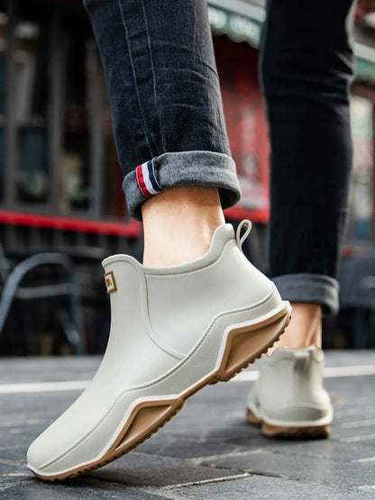 New Waterproof Rain Shoes for Women & Men – Ankle Rain Boots, Anti-Slip, Wear-Resistant, Plush for Summer & Winter
