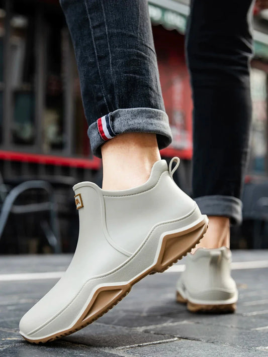 New Waterproof Rain Shoes for Women & Men – Ankle Rain Boots, Anti-Slip, Wear-Resistant, Plush for Summer & Winter