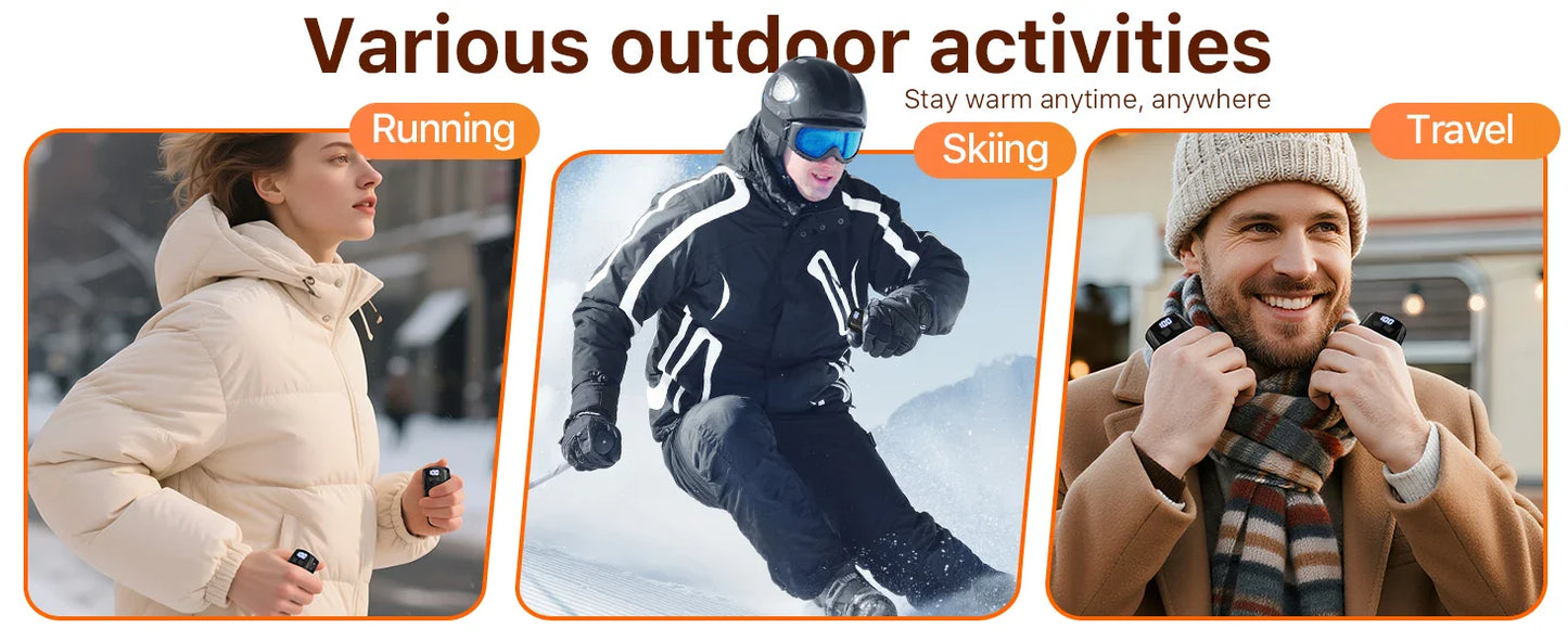 2-Pack Rechargeable Hand Warmers 2000mAh – Electric Pocket Heater for Christmas, Outdoors, Hunting, Golf & Camping