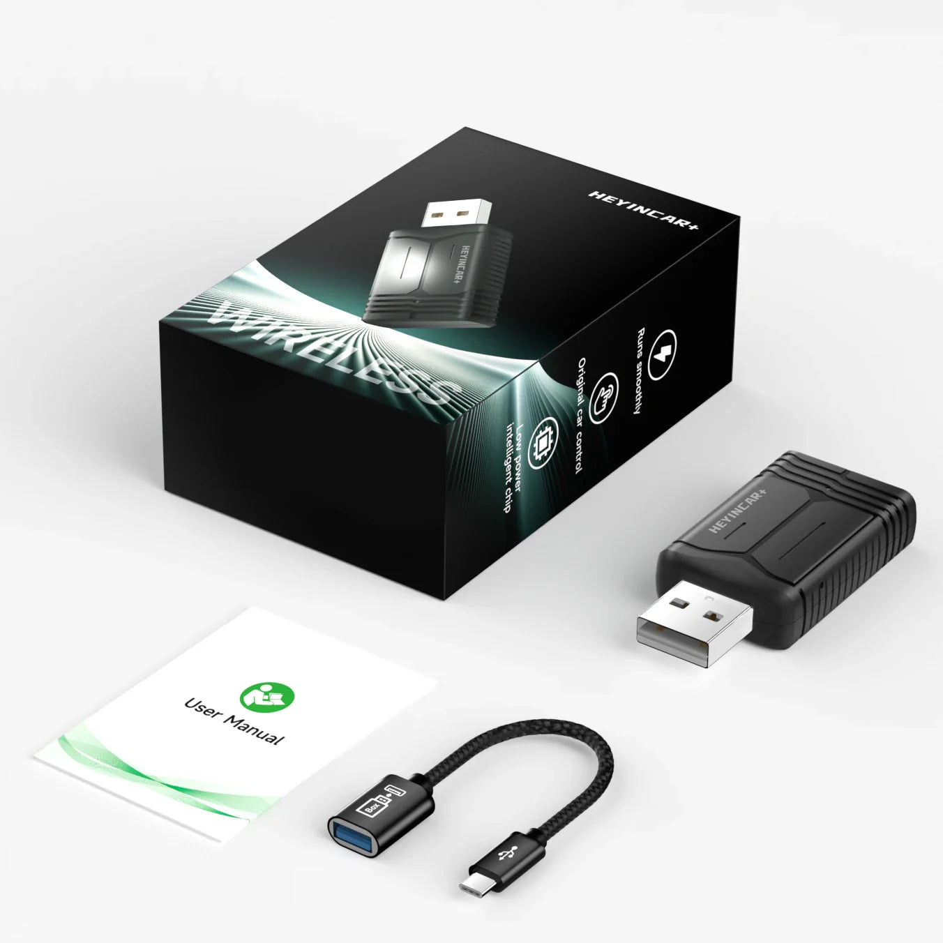 2025 HEYINCAR 2-in-1 Wireless Android Auto & CarPlay Adapter – Plug and Play for Kia, Volvo, Audi, MG, VW, Hyundai, Jeep