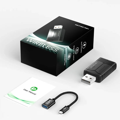 2025 HEYINCAR 2-in-1 Wireless Android Auto & CarPlay Adapter – Plug and Play for Kia, Volvo, Audi, MG, VW, Hyundai, Jeep