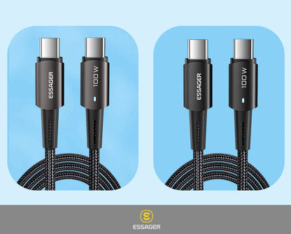 Essager USB-C Cable 100W PD QC 4.0 – Fast Charging Type-C Cable for MacBook Pro, Samsung, Xiaomi