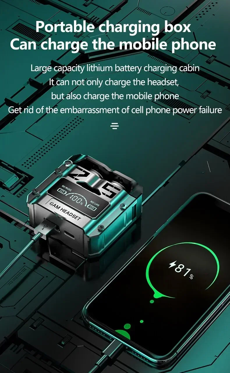M25 TWS Wireless Bluetooth Earphones – Touch Control, Noise Reduction, Waterproof Stereo Gaming Headphones