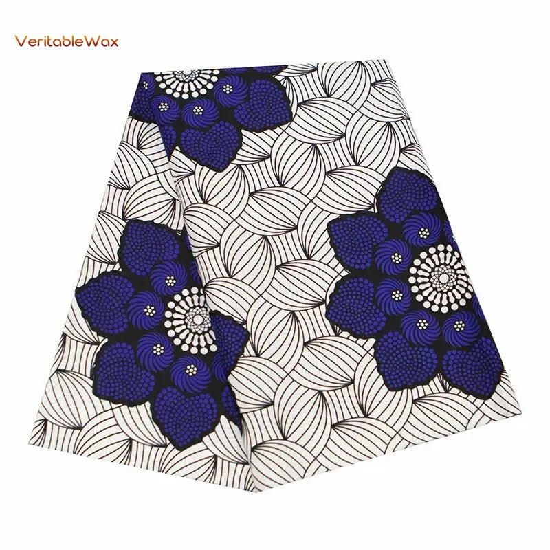 African Ankara Double Print Batik Fabric - Real Wax Patchwork Textile for DIY Sewing, Wedding Dresses & Crafts