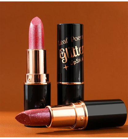 6 Colors Glitter Metallic Lipstick – Waterproof, Long-Lasting Diamond Pearlescent Lip Gloss for Moisturizing Sexy Lips