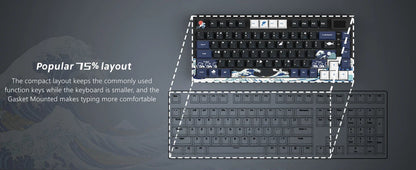 Wired Mechanical Gaming Keyboard with OLED Display – Hot-Swappable Pudding Keycaps, Full RGB Backlit for PC & Laptop