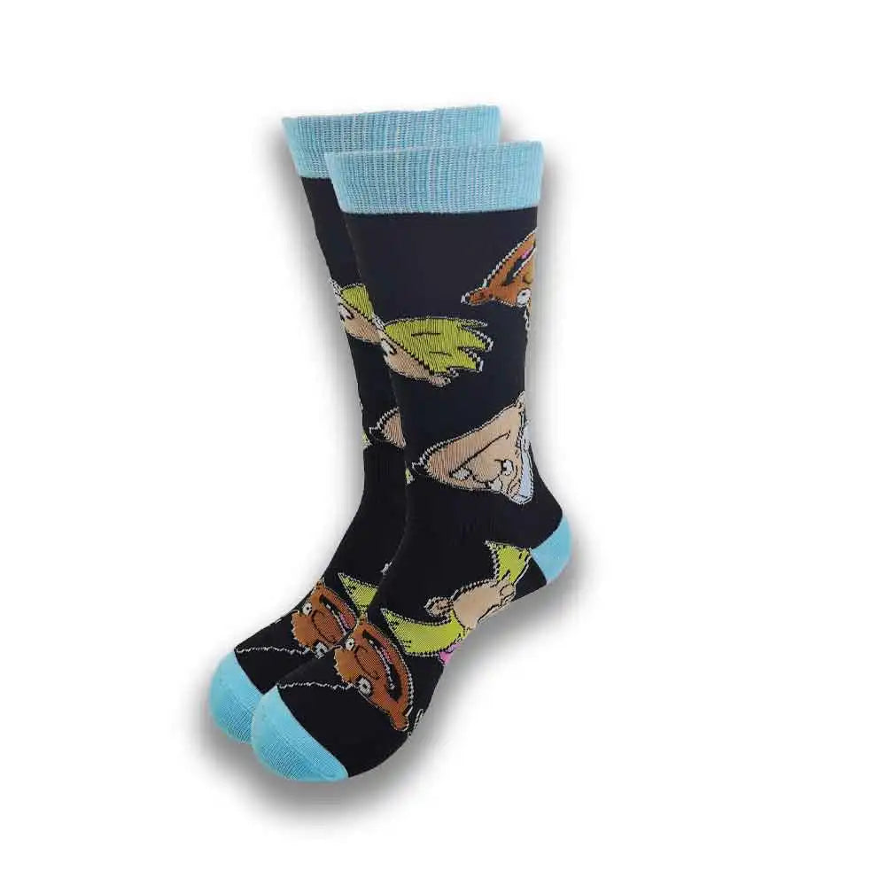 Cartoon Animation Fashion Socks for Men & Women – Autumn Winter Street Style Trendy Casual Combed Cotton Socks