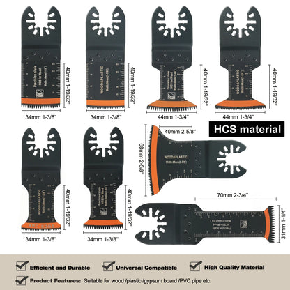 Tooth Oscillating Saw Blade Kit - 10-39PCS Carbide Multitool Blades for Wood PVC & Metal Cutting