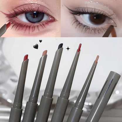 Silky Long-Lasting Waterproof Eyeliner Pencil – Natural Matte Wine Red Eye Makeup Pen