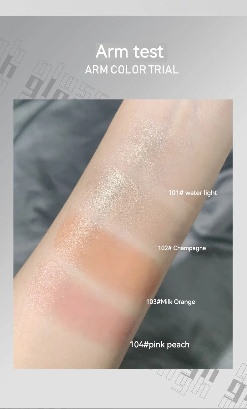KAXIER High Gloss Stick Highlighter Blush — Waterproof Shimmer Face Contour Illuminator & Brightening Rouge