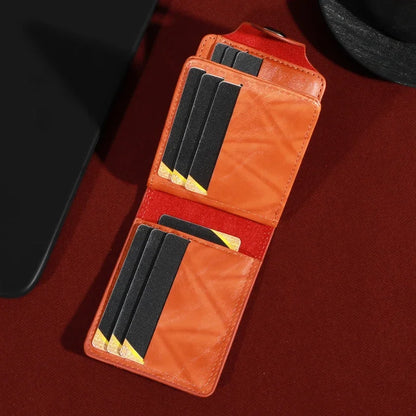 Men’s Leather Wallet with 100 Dollar Pattern — Large Capacity Card Holder Purse Bag