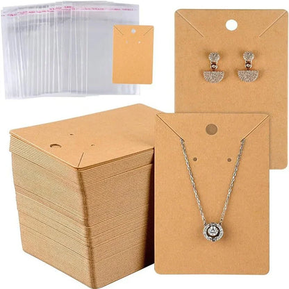 50pcs 6x9cm Blank Jewelry Display Cards – Necklace & Earring Holder Cards