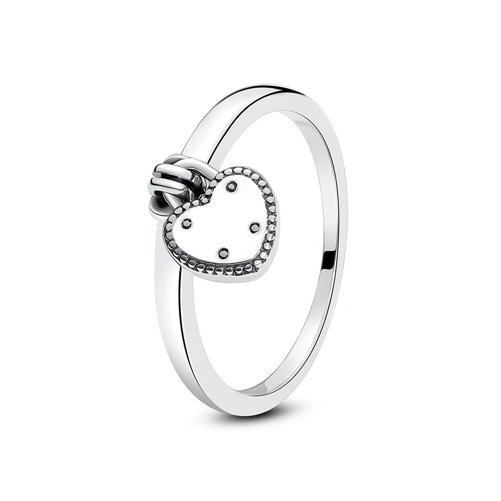 925 Sterling Silver Women’s Ring – Crown, Heart & Wishbone Design with Crystal, Rose Gold Engagement & Wedding Jewelry