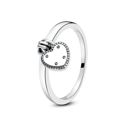 925 Sterling Silver Women’s Ring – Crown, Heart & Wishbone Design with Crystal, Rose Gold Engagement & Wedding Jewelry