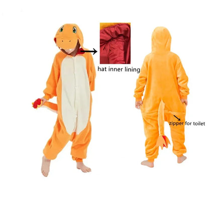 TAKARA TOMY Pokémon Kids Onesie - Jigglypuff, Pikachu, Gengar, Snorlax & Bulbasaur Cosplay Pajamas