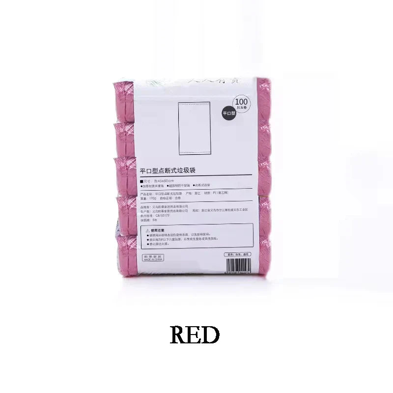 5 Rolls (100PCS) Disposable Trash Bags – Household Kitchen Garbage Bags for Storage & Cleaning