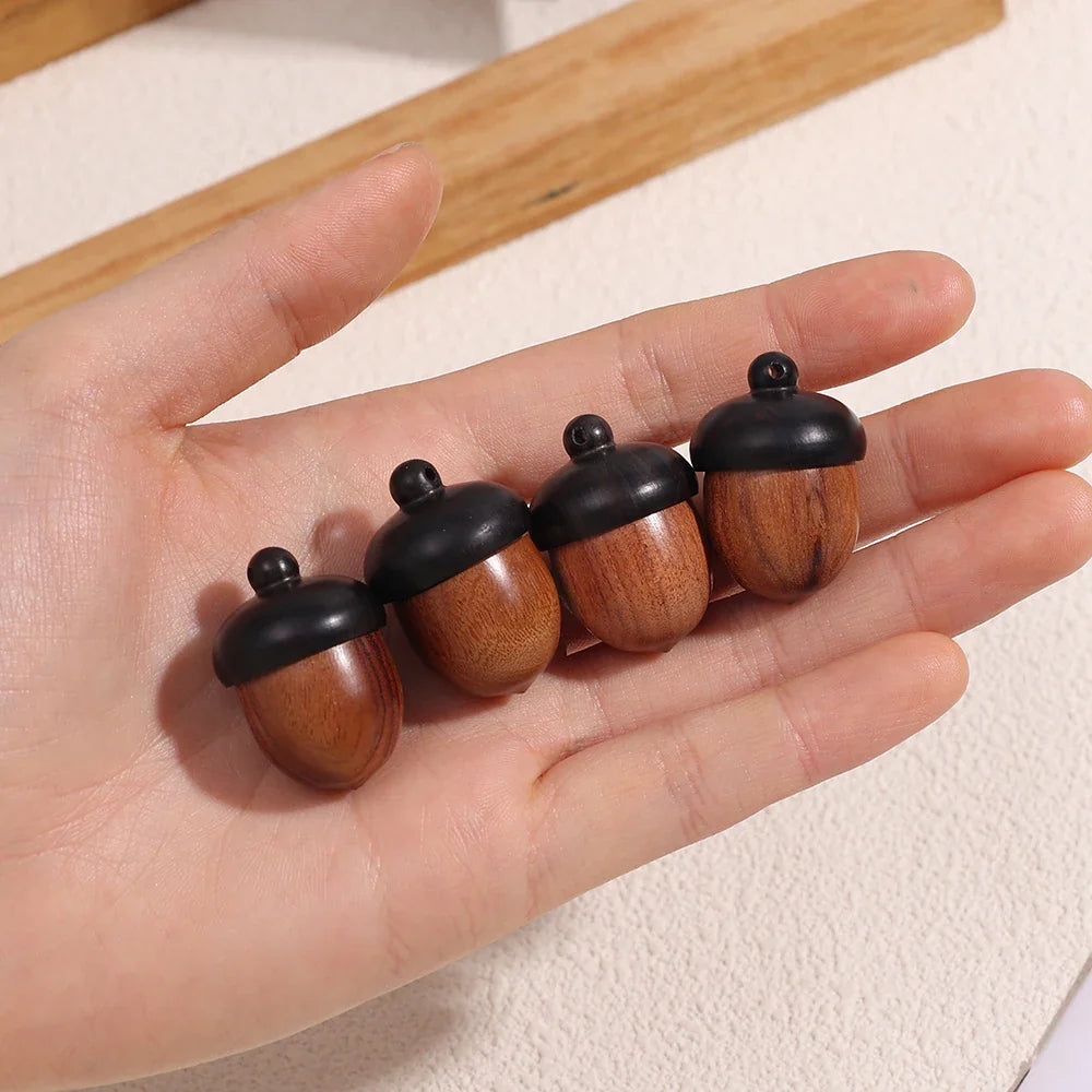Mini Wood Acorn Pendant Box - 5/1Pcs Portable Multi-Purpose Rescue Pill Case & DIY Storage Container
