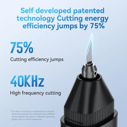Awgem 40KHz Handheld Ultrasonic Cutter — DIY Electric Carving Tool for Plastic, Resin, 3D Printing & Textile Cutting