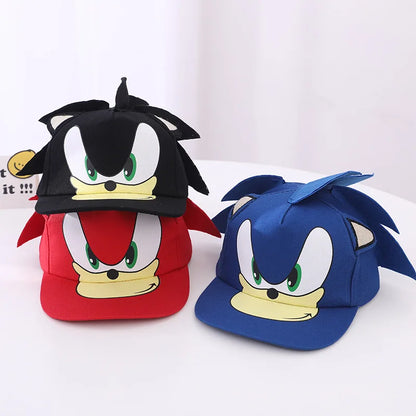 Children’s Sonic Baseball Cap — Cartoon Flat Brim Spring & Autumn Hat for Boys & Girls