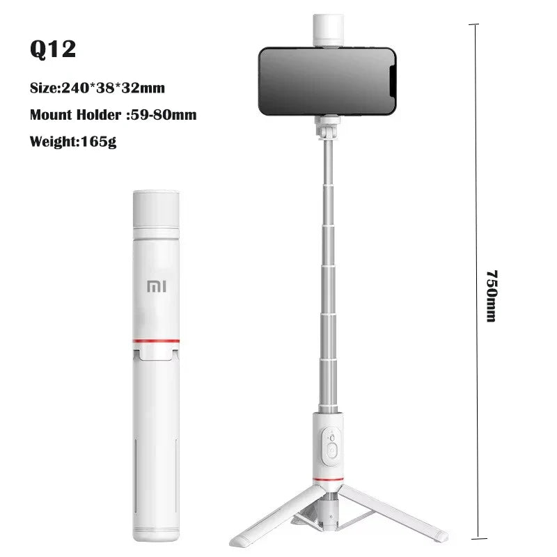 Xiaomi Tripod Selfie Stick – Bluetooth Mobile Tripod Stand with Remote Control, Ring Light & Telescopic Rod
