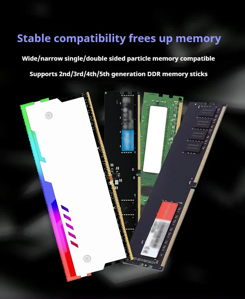 TEUCER ARGB RAM Cooling Kit – Memory Heat Sink Vest for PC Desktop Computers