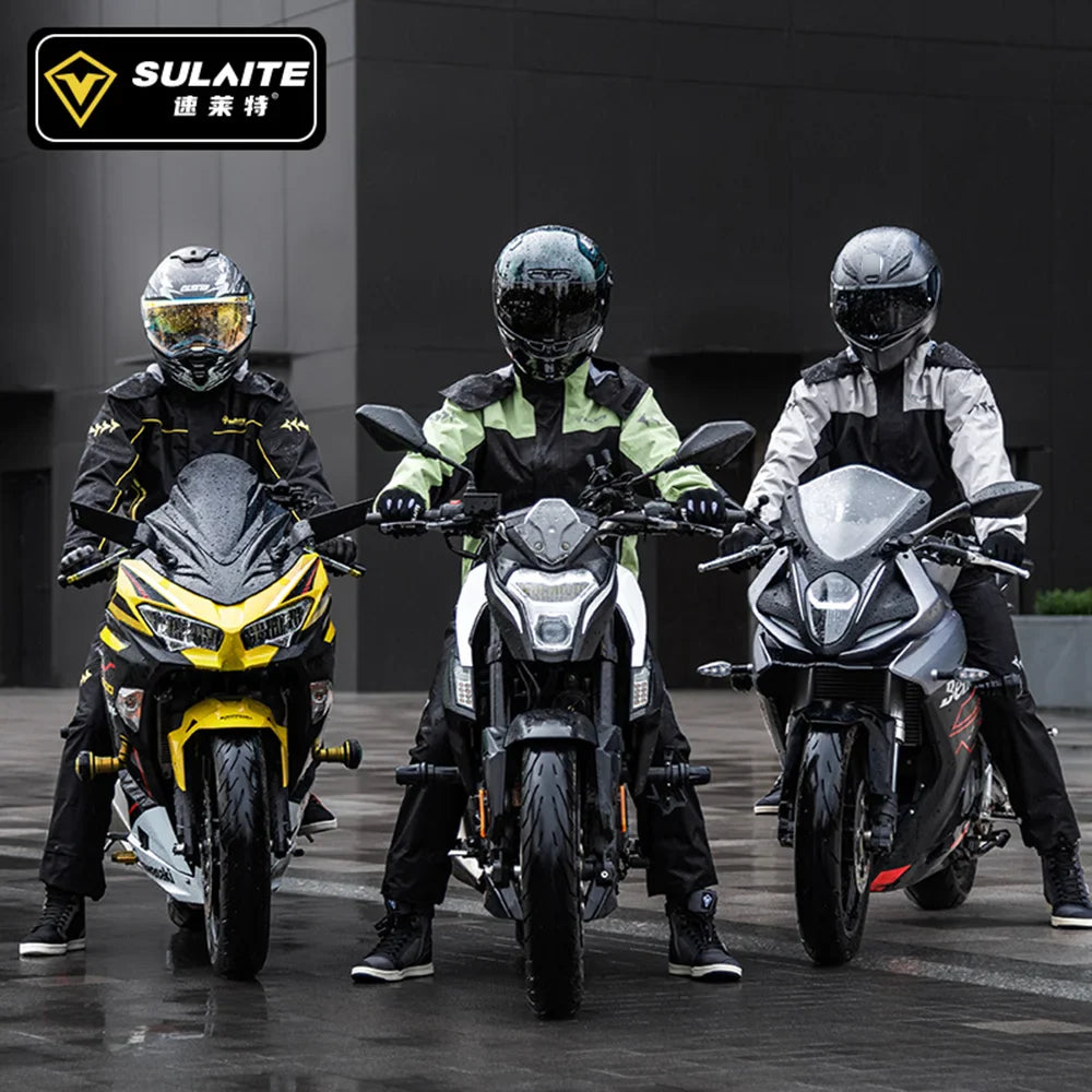 Waterproof Motorcycle Raincoat Suit – Men & Women Moto Raincoat Jacket & Pants Set for Bikers