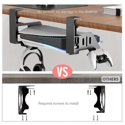 Under-Desk Mount for PS5, PS5 Slim & PS5 Pro – Horizontal Stand for Disc & Digital Edition Console